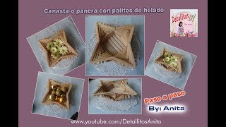 Canasta o panera con palitos de helado [upl. by Mazurek]