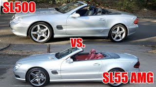 Comparison MercedesBenz SL55 vs SL500  Episode 138 [upl. by Valerian]