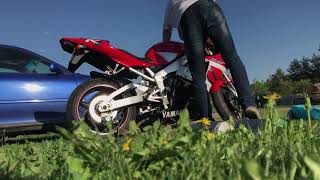 YAMAHA R1 without exhaust Straight Pipe SOUND [upl. by Issor849]