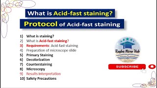 Acidfast staining  Protocol  Procedure  Bacterial identification techniquesstaininglaboratory [upl. by Mchale99]