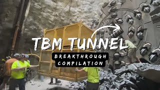 Tunnel Boring Machine  TBM Breakthrough Compilation [upl. by Pate]