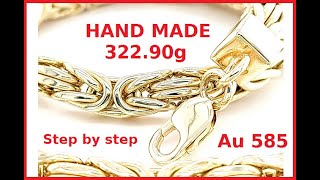 How to make a Golden Solid Byzantine Square Chain  32290g  60cm [upl. by Francesco]