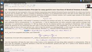 Lecture 12 IDENTICAL PARTICLES Part 2 [upl. by Natsirt122]