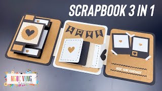 Tutorial SCRAPBOOK 3 in 1 Làm phong bì dán ảnh ghép nhiều chi tiết  NGOC VANG Handmade [upl. by Ettevets]