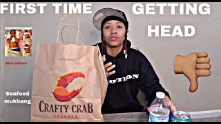 FIRST TIME GETTING 👩🏽‍🦱  SEAFOOD MUKBANG stud edition [upl. by Eidnak389]