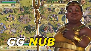 CRAZY Nubia Spawn  Civ VI Multiplayer Nubia Full Game [upl. by Gwynne]