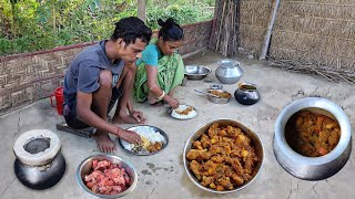 HANDI CHICKEN CURRY । Clay Pot Chicken Recipe Cooking In Village amp Eating With Rice [upl. by Yerfej621]