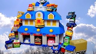 Full Set RoboCar Poli DieCast Toys and Station Unbox and Play  Long Video 로보카 폴리 [upl. by Korb]