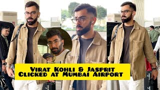 The Two Legends Virat Kohli amp Jasprit Bumrah Makes Stylish Entry at Mumbai Airport 😎🔥📸 [upl. by Ahtnicaj]