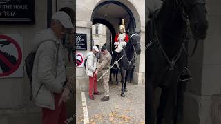 A Tourists DilemmaIgnoring the Kings Guard and the Soldier about the lines at Horse Guards Parade [upl. by Ahsetal]