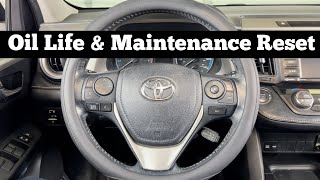 2014  2018 Toyota RAV4  How To Reset Oil Life Light amp Clear Maintenance Required Soon Message [upl. by Bouzoun]