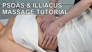 Massage Tutorial Myofascial release for psoas amp iliacus hip flexors [upl. by Olga581]