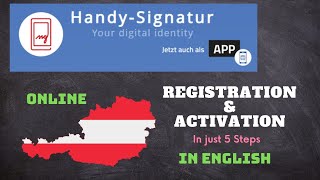 Aktivierung der HandySignatur Teil1  English [upl. by Devehcoy]