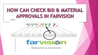 How Can Check Bill amp Material Approval in FARVISION ERP  Construction Civil Engineer Software [upl. by Nnyre546]