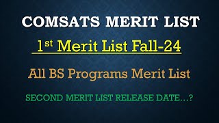 COMSATS 1ST MERIT LIST ANNOUNCED  BS Admissions 2024 [upl. by Selrahc]