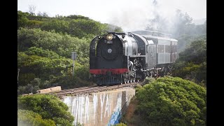 SteamRangers Steam Loco 621 delighting passengers and sightseers alike along the coast VictorGoolwa [upl. by Gow332]