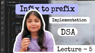 Lecture  5  Infix to prefix Implementation  Data Structure and Algorithm  dsa computer [upl. by Andra]