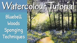 How To Paint A Bluebell Woods Watercolour Landscape Tutorial [upl. by Leibarg]