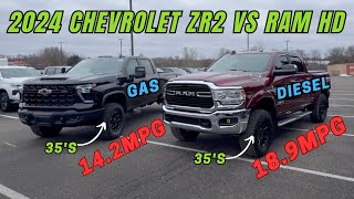 2024 Chevrolet ZR2 HD vs Ram 2500 Cummins MPG comparison and driving Impressions SHOCKED [upl. by Kain201]