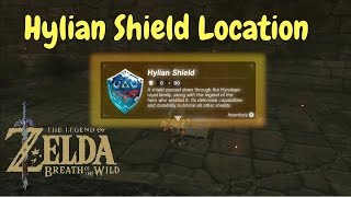 Legend of Zelda Breath of the Wild  Hylian Shield Location [upl. by Lauryn]