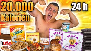 DEUTSCHER REKORD 🤯🇩🇪 20000 KALORIEN IN 24 STUNDEN CHALLENGE 🍔🥞🍕 zweiter Versuch [upl. by Udele216]