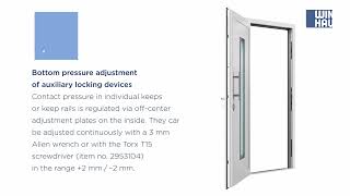 Security door locking system  Bottom pressure adjustment of auxiliary locking devices [upl. by Tutto]