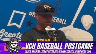 VCU Baseball Coach Bradley LeCroy after ECU eliminated VCU at the NCAA CWS Greenville Regional [upl. by Aloeda927]