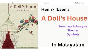 A Dolls House summary in Malayalam UGC NET SET Henrik Ibsen Realism [upl. by Ammeg604]