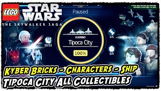 Lego Skywalker Saga Tipoca City All Collectible Locations Kyber Bricks  Characters  Ship [upl. by Esertal]