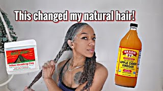 Indian Aztec Clay CHANGED MY HAIR Natural hair curl detox [upl. by Assirrem]