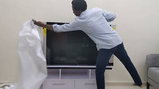 Unboxing Hisense 55 inches smart TV World Cup Edition [upl. by Zumstein]