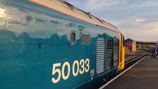 here is br blue large logo livery class 50033 glorious sat at Kidderminster [upl. by Ayahs]