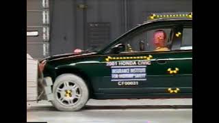 2001 Honda Civic 4DR ES IIHS Front Crash Test [upl. by Shimkus]