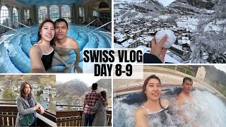 👰🤵 SWITZERLAND DAY 8 amp 9 🏊 Alpen Thermal Bathe 🏨 Best Skii Hotel in Zermatt ❄️ Heavy SNOWFALL ☃️ [upl. by Bolan210]