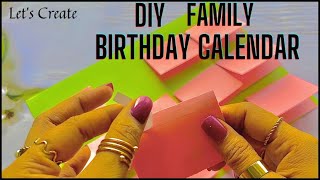 Family Birthday Calendar DIY  kids School Work [upl. by Bat383]