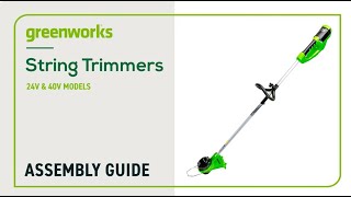 Assembling your Greenworks Corded 24V or 40V NonAttachment Capable String Trimmer [upl. by Saudra236]