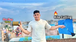 New Sky King Manjha Testing  Kite Cutting  Kite Flying [upl. by Kosey736]