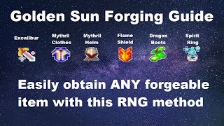 Golden Sun TLA ALL Forgeable Items  RNG method [upl. by Ibob]