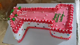 1 shape cake decoration idea cake desgin  cakedecorating [upl. by Anelak24]