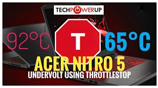 Acer Nitro 5i5 9th GTX 1650  Undervolt using Throttlestop [upl. by Atina]