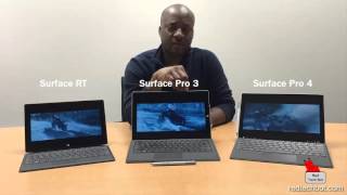 Surface RT and Surface Pro 3 and Surface Pro 4 Comparison [upl. by Nisaj]