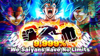 WE SAIYANS HAVE NO LIMITS 9999 LR BLUE GOKU amp VEGETA SHOWCASE DBZ Dokkan Battle [upl. by Kylila]