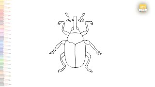 Weevil diagram drawing easy  Insect drawings easy  How to draw A Weevil step by step easy drawing [upl. by Ilario]