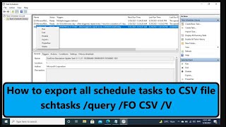 How to export all schedule tasks to a csv file [upl. by Kcirdneked]