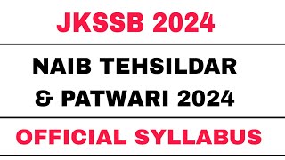 JKSSB 2024 NAIB TEHSILDAR amp PATWARI  EXPECTED SYLLABUS BY AAFAQ SIR [upl. by Allis428]