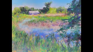 quotOn Golden Pondquot pastel painting demo [upl. by Annuahsal]