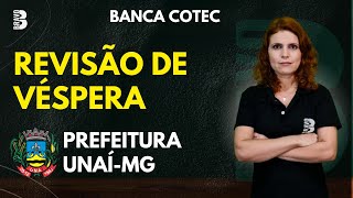 Português  Revisão de Véspera  Prefeitura de Unaí MG  Banca COTEC [upl. by Namlak]