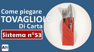 Come piegare tovagliolo di carta  Tasca semplice  Portaposate fai da te Cena di Natale [upl. by Alejandrina]