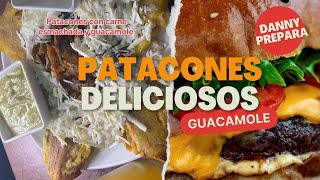 PATACONES CON GUACAMOLE  SUERO Y CARNE ESMECHADA 🥑🥵 [upl. by Mylander]