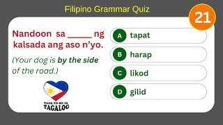 TAGALOG LANGUAGE TEST 21  Tagalog Grammar Quiz  Prepositions talktomeintagalog [upl. by Gesner]